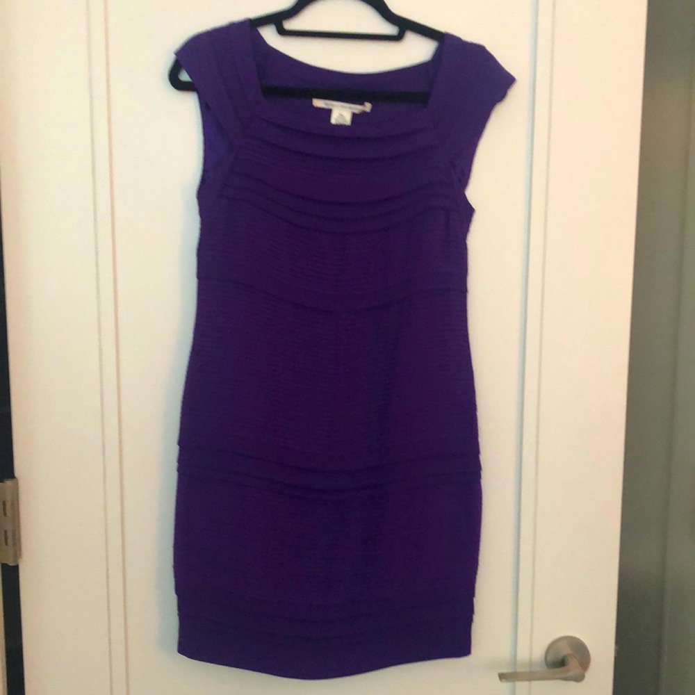 DVF dress in vivid purple